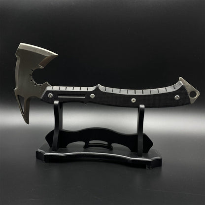 1:1 Scale Metal Re9 Leon Tactical Axe 35CM/13.8" - Blunt Blade Replica For Display