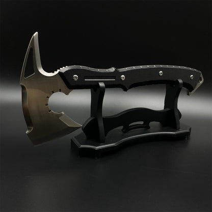 1:1 Scale Metal Re9 Leon Tactical Axe 35CM/13.8" - Blunt Blade Replica For Display