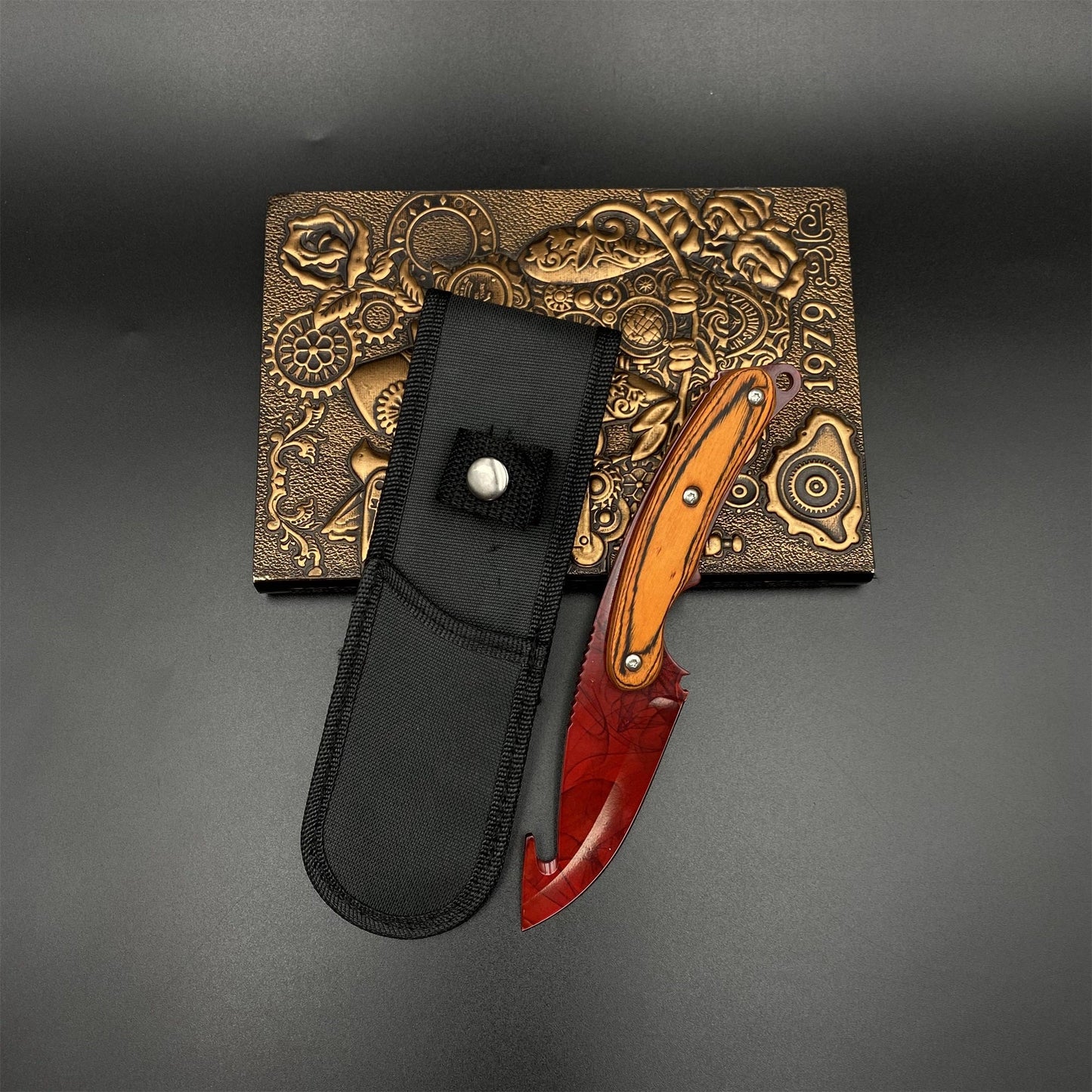 CS Wood Handle 420 Steel Karambit Knife – Tactical Fixed Blade Outdoor Camping Knife For Collection