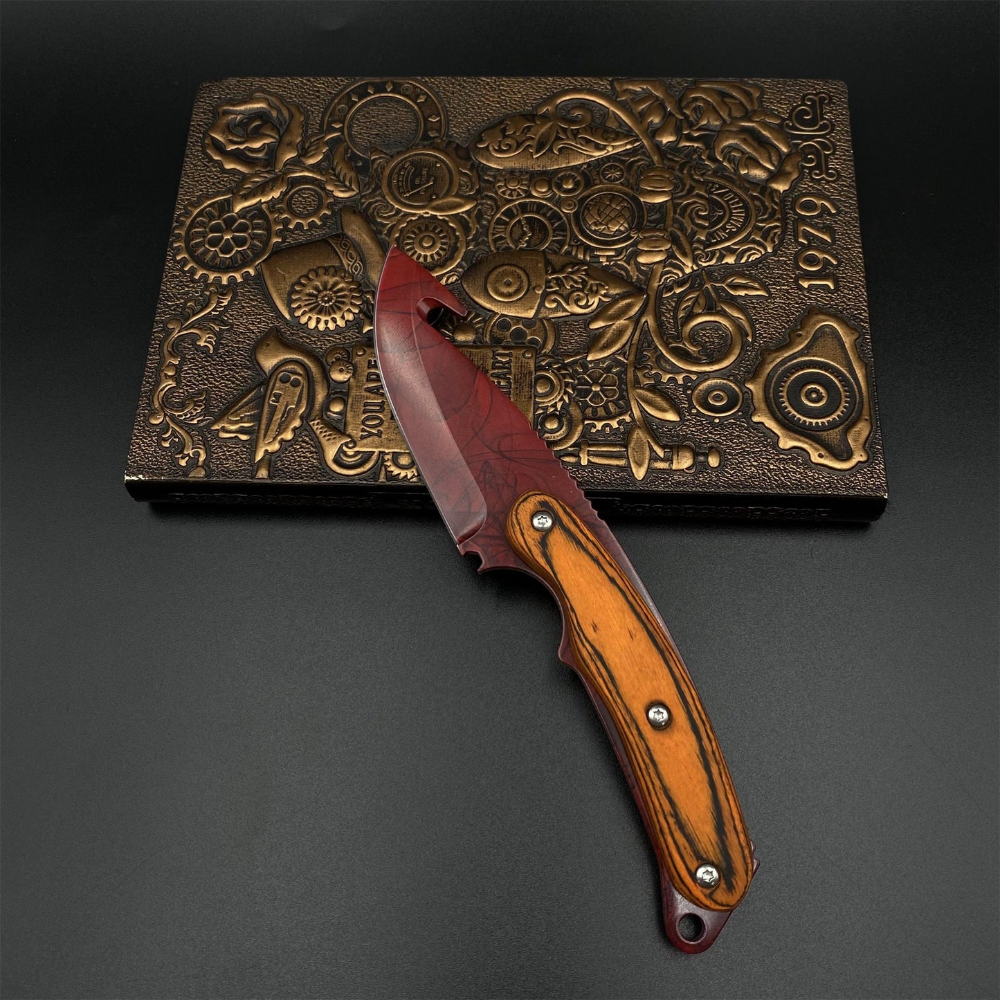 CS Wood Handle 420 Steel Karambit Knife – Tactical Fixed Blade Outdoor Camping Knife For Collection