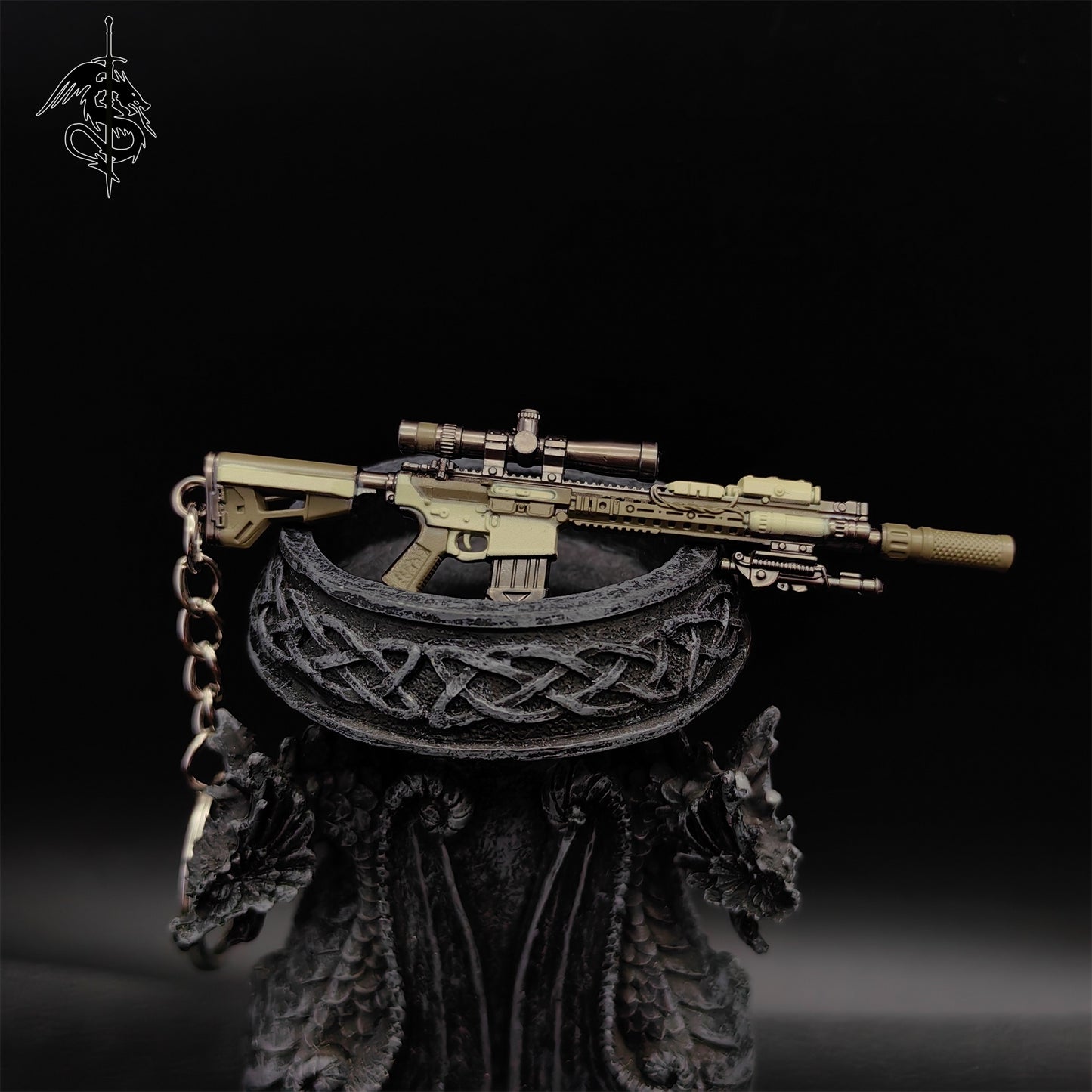 RE8 Mini SA-110 Sniper Rifle Gun Metal Keychain