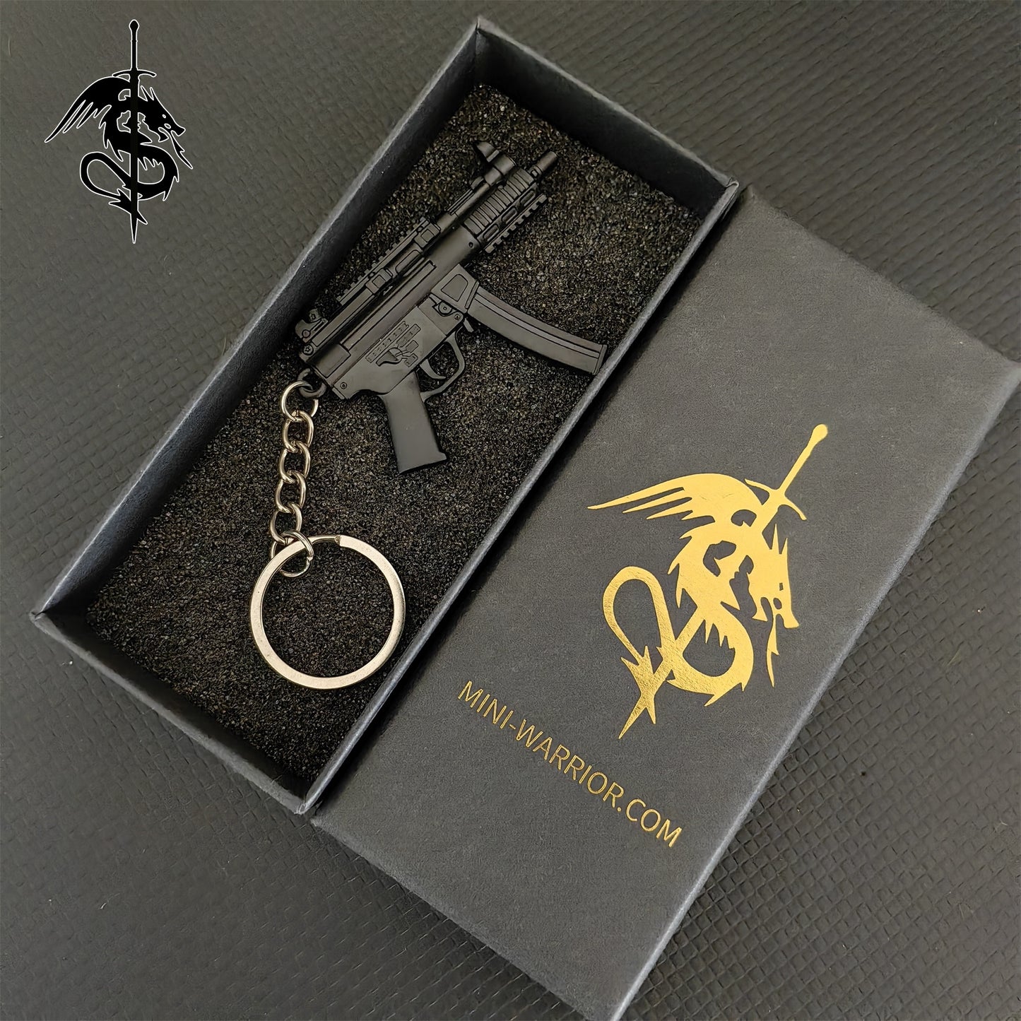 Metal MP5 SMG Gun Metal Keychain