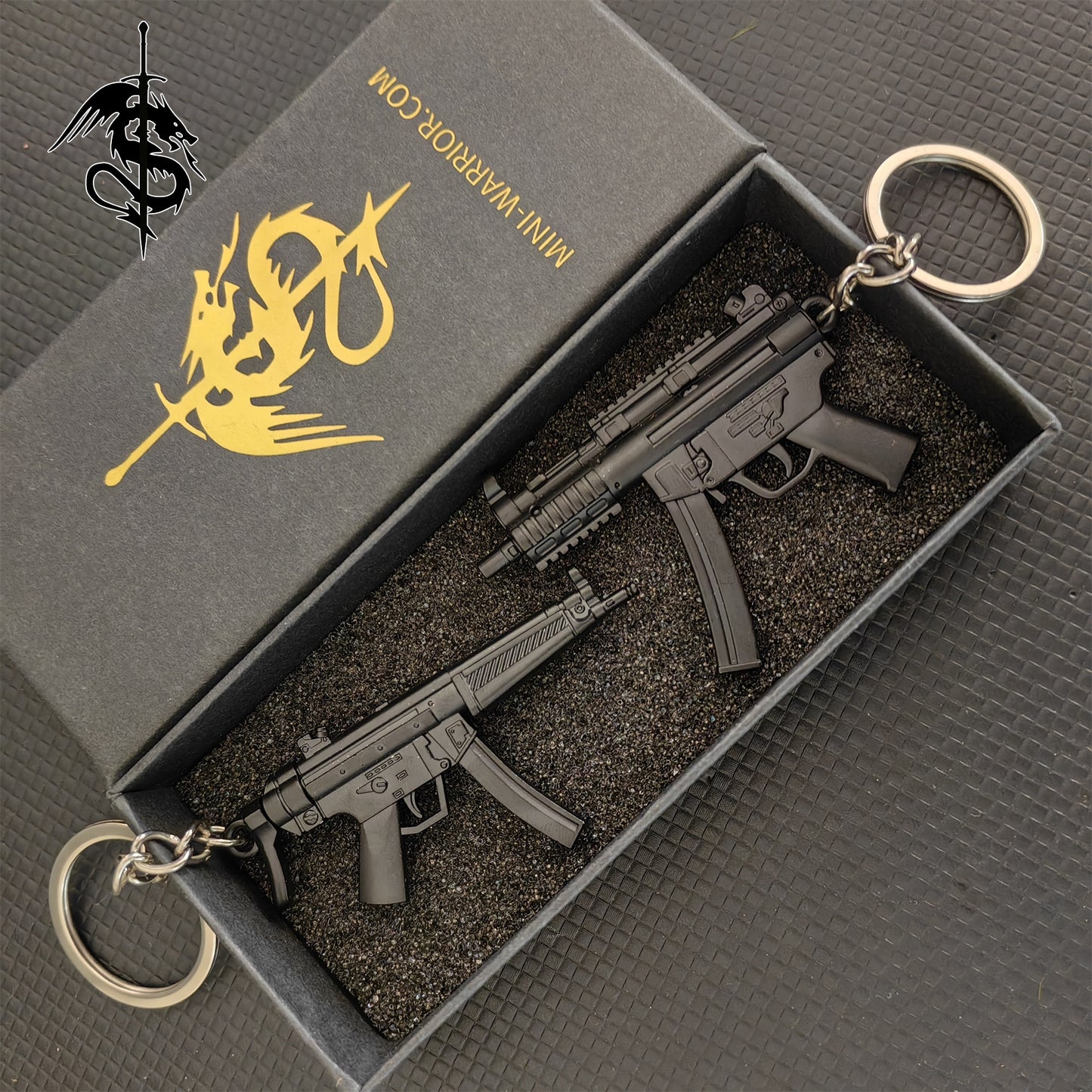 Metal MP5 SMG Gun Metal Keychain