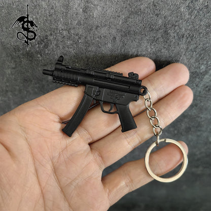 Metal MP5 SMG Gun Metal Keychain