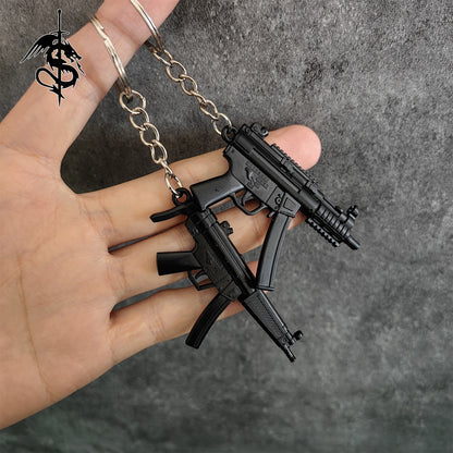 Metal MP5 SMG Gun Metal Keychain