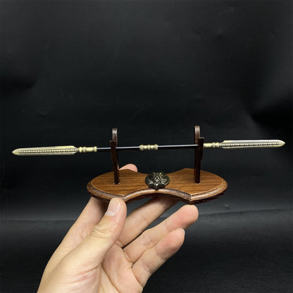 Double Head Long Handle Spear Metal Miniature