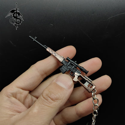 Tiny SVD And AKM81-1 Metal Gun Keychain