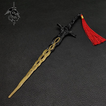 Metal Sacred Relic Sword Black Miniature Weapon