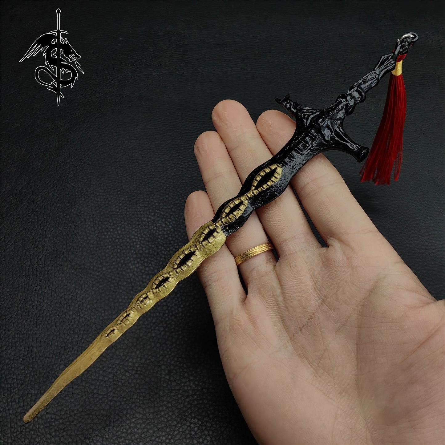 Metal Sacred Relic Sword Black Miniature Weapon