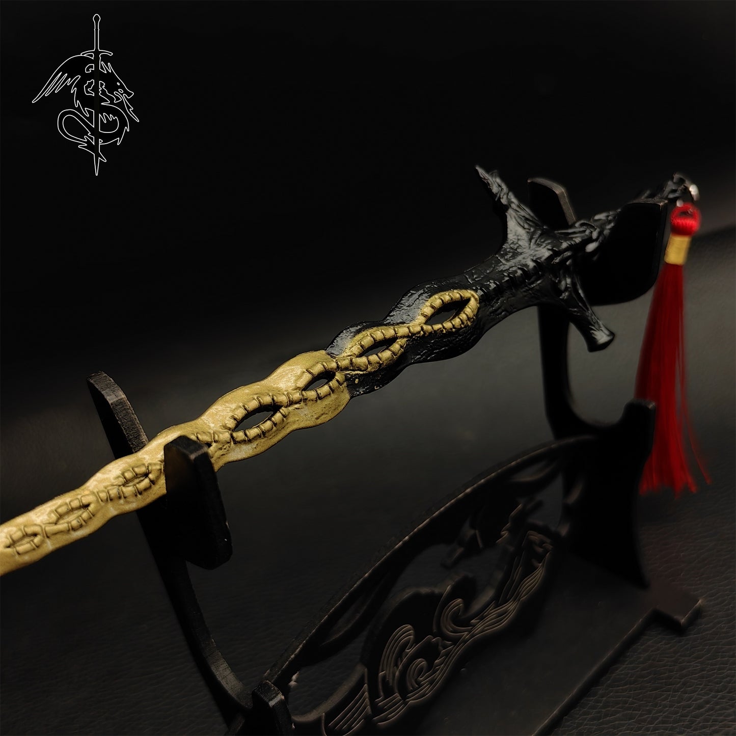 Metal Sacred Relic Sword Black Miniature Weapon