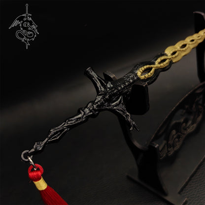 Metal Sacred Relic Sword Black Miniature Weapon