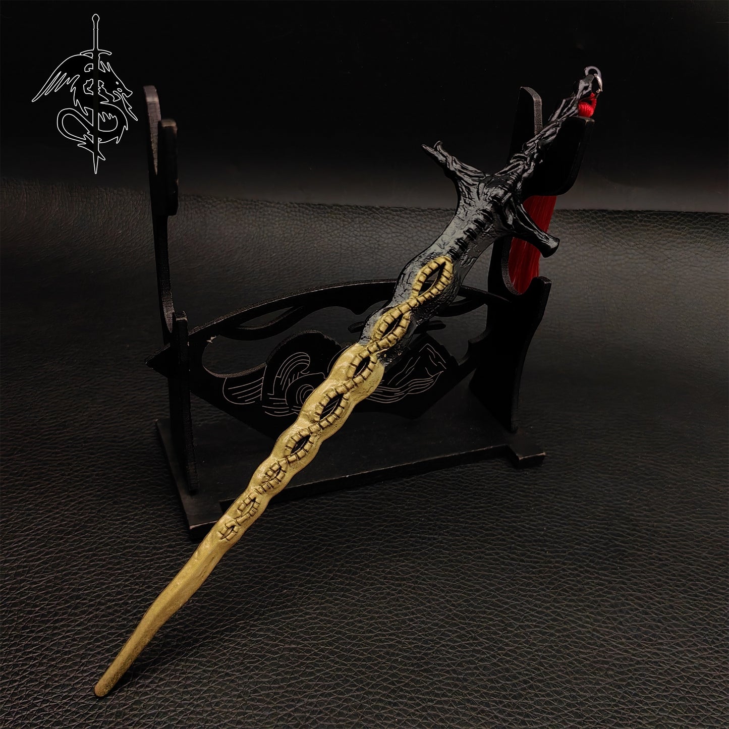 Metal Sacred Relic Sword Black Miniature Weapon