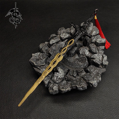 Metal Sacred Relic Sword Black Miniature Weapon