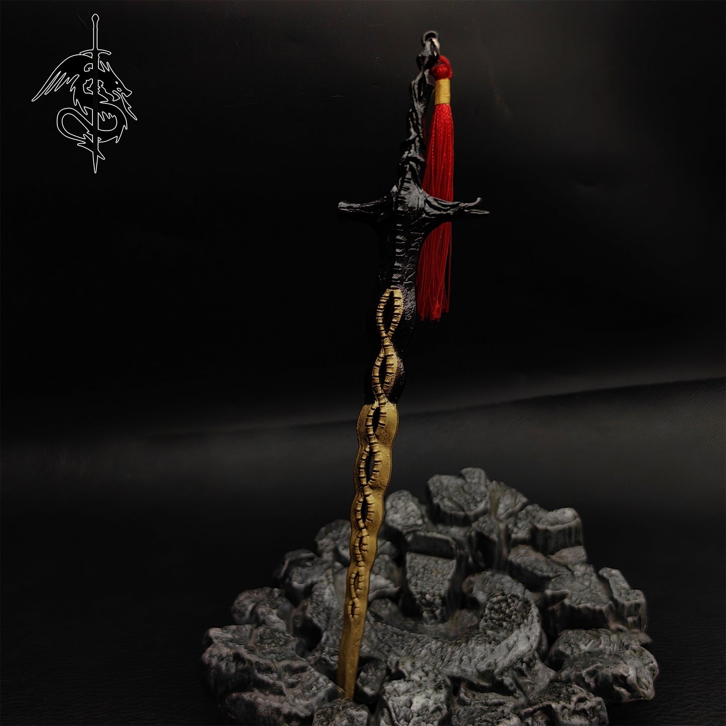 Metal Sacred Relic Sword Black Miniature Weapon