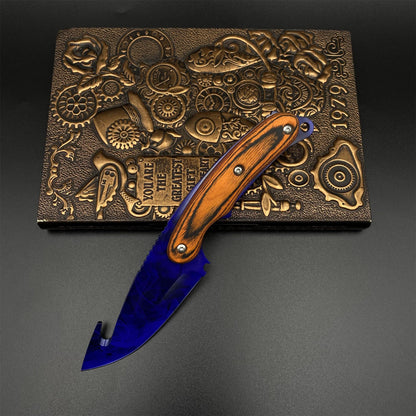420 Steel CS2 Blue Marble Collection Knife Model Outdoor Camping Knife