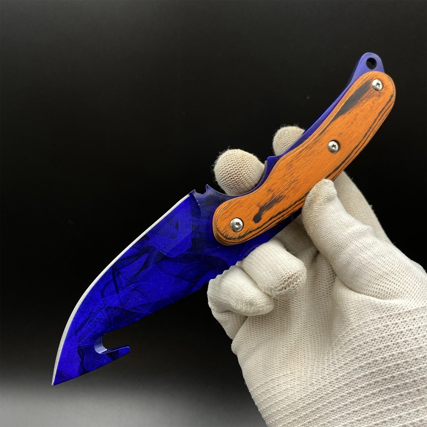 420 Steel CS2 Blue Marble Collection Knife Model Outdoor Camping Knife