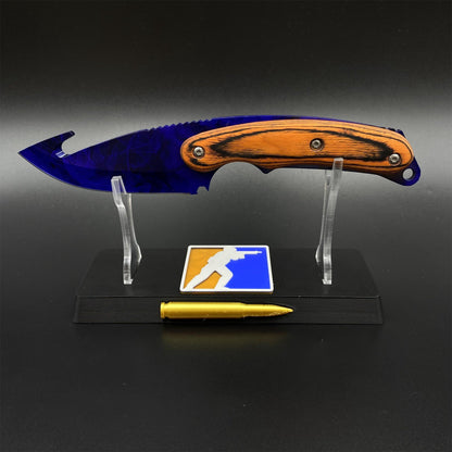 420 Steel CS2 Blue Marble Collection Knife Model Outdoor Camping Knife