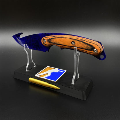 420 Steel CS2 Blue Marble Collection Knife Model Outdoor Camping Knife