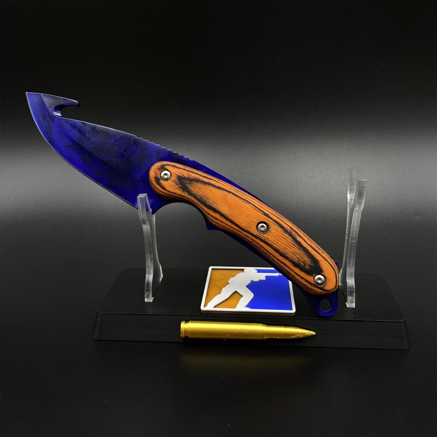 420 Steel CS2 Blue Marble Collection Knife Model Outdoor Camping Knife