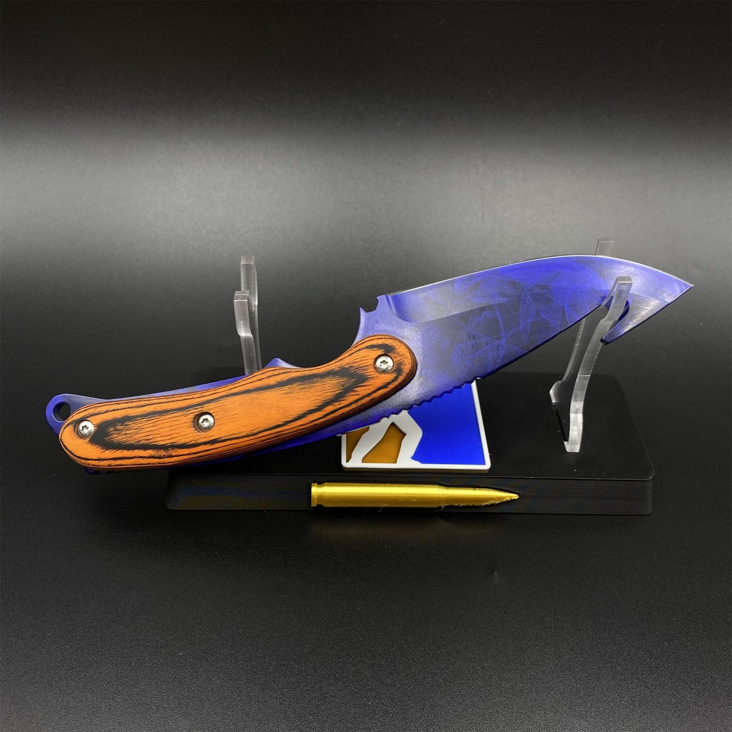 420 Steel CS2 Blue Marble Collection Knife Model Outdoor Camping Knife