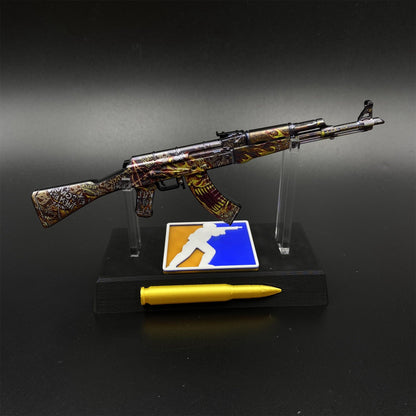 Hot Game CS2 AK47 Searing Rage Skin Mini Metal Replica Game Prop Collectible