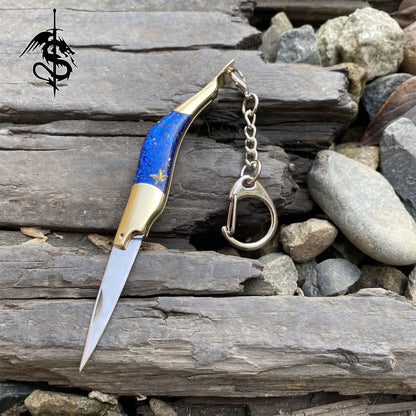 Portable Shrimp Knife Brass Handle Pocket Folding Knife 