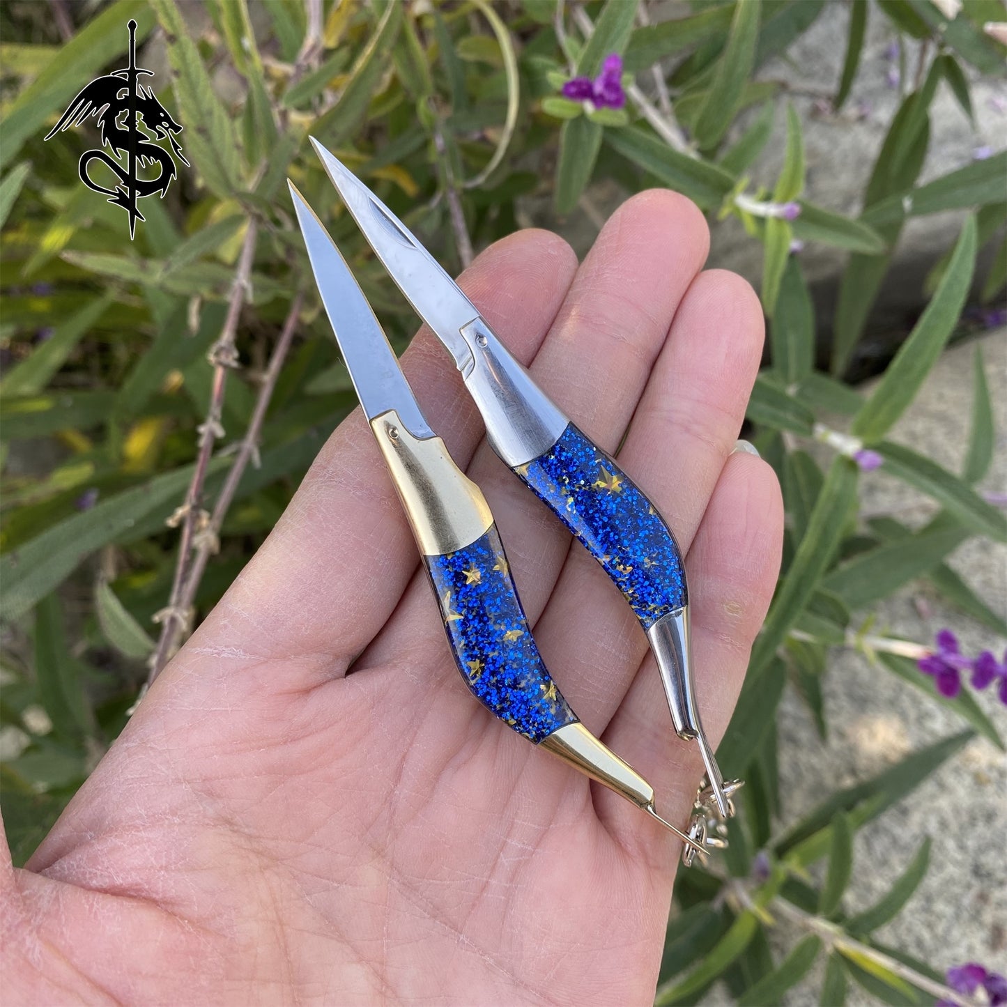 Portable Shrimp Knife Brass Handle Pocket Folding Knife 