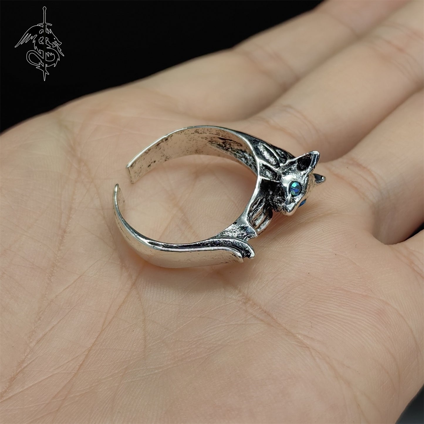 Silvercat Ring Alloy Open Ring Cool Gamer Gift