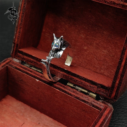 Silvercat Ring Alloy Open Ring Cool Gamer Gift