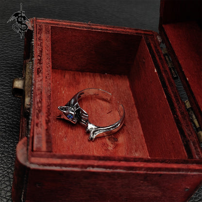 Silvercat Ring Alloy Open Ring Cool Gamer Gift