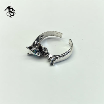 Silvercat Ring Alloy Open Ring Cool Gamer Gift