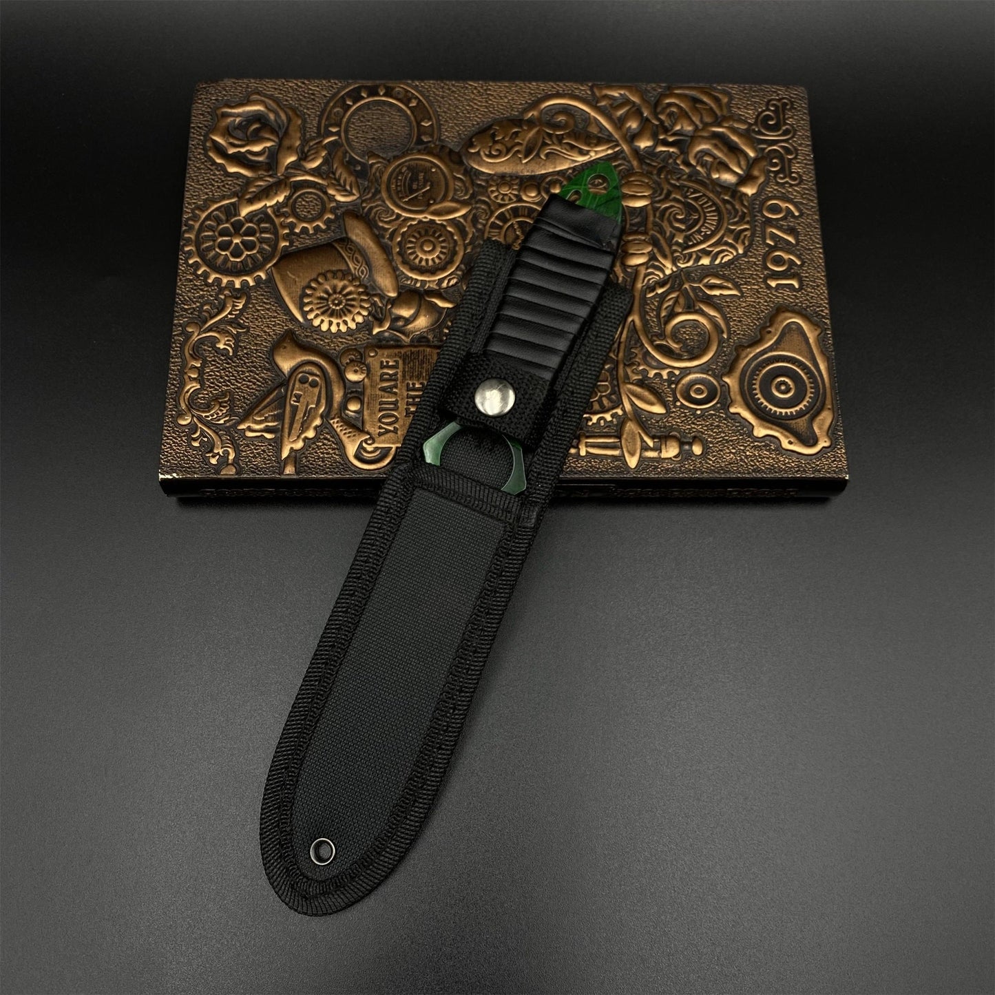 CS2 Skeleton Knife Doppler Emerald Dull Blade Replica 420 Steel For Game Collection