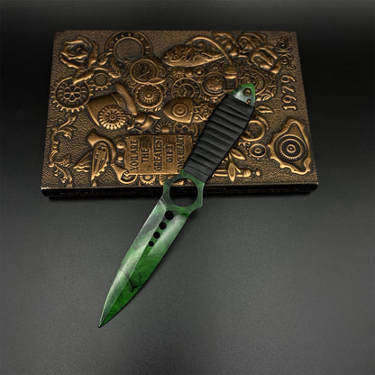 CS2 Skeleton Knife Doppler Emerald Dull Blade Replica 420 Steel For Game Collection