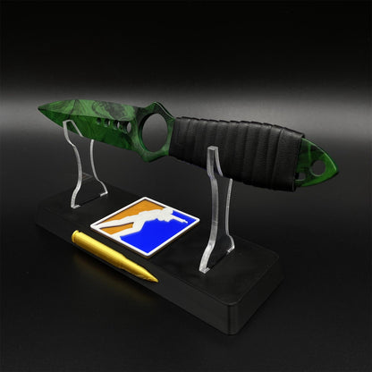 CS2 Skeleton Knife Doppler Emerald Dull Blade Replica 420 Steel For Game Collection