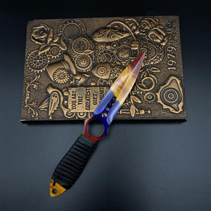 CS2 Skeleton Knife Marble Fade Dull Blade Replica 420 Steel For Game Collection