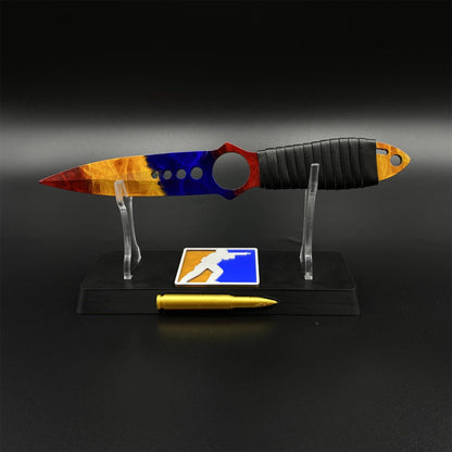 CS2 Skeleton Knife Marble Fade Dull Blade Replica 420 Steel For Game Collection