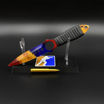 CS2 Skeleton Knife Marble Fade Dull Blade Replica 420 Steel For Game Collection
