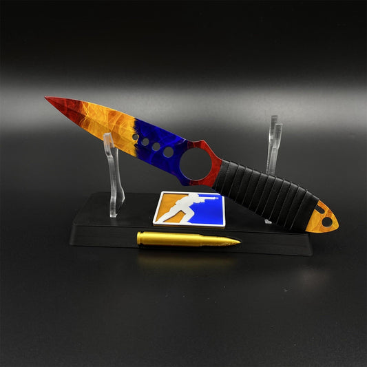 CS2 Skeleton Knife Marble Fade Dull Blade Replica 420 Steel For Game Collection