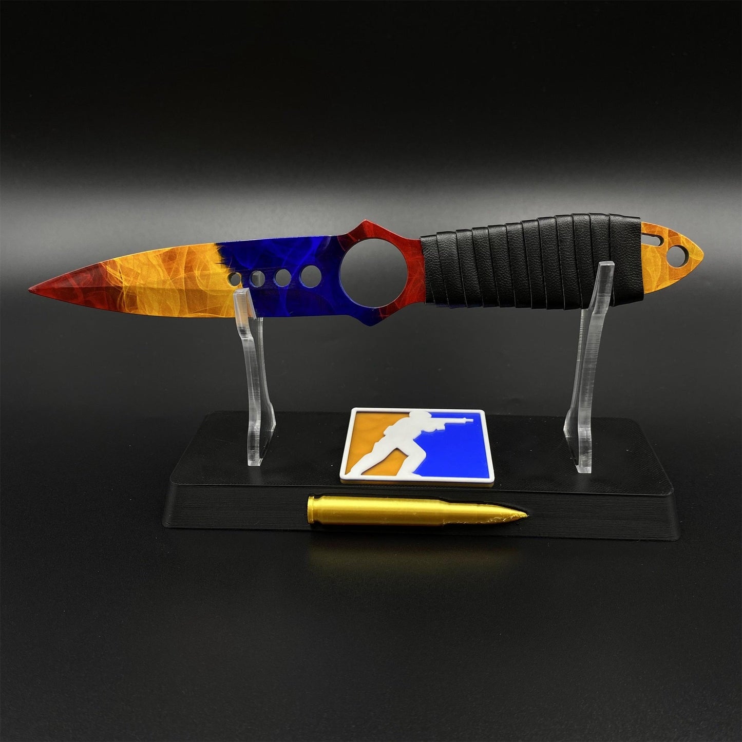 CS2 Skeleton Knife Marble Fade Dull Blade Replica 420 Steel For Game Collection