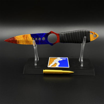 CS2 Skeleton Knife Marble Fade Dull Blade Replica 420 Steel For Game Collection