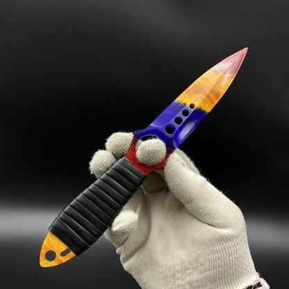 CS2 Skeleton Knife Marble Fade Dull Blade Replica 420 Steel For Game Collection
