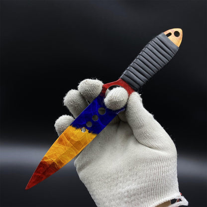 CS2 Skeleton Knife Marble Fade Dull Blade Replica 420 Steel For Game Collection
