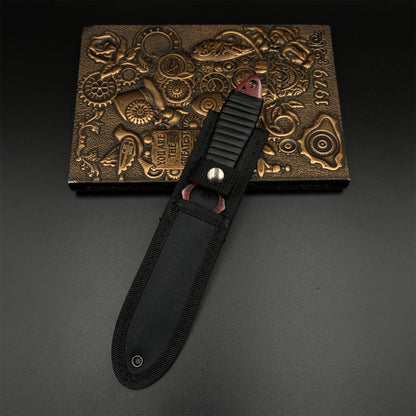 420 Steel Replica CS2 Skeleton Knife Doppler Galaxy Dull Blade,Purple Galaxy Dagger Model  For Game Collection