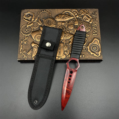 420 Stainless Steel Replica CS2 Ruby Skin Skeleton Knife Blunt Blade 22CM/8.7"
