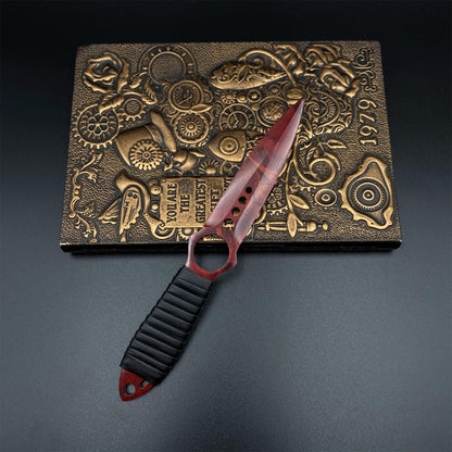 420 Stainless Steel Replica CS2 Ruby Skin Skeleton Knife Blunt Blade 22CM/8.7"