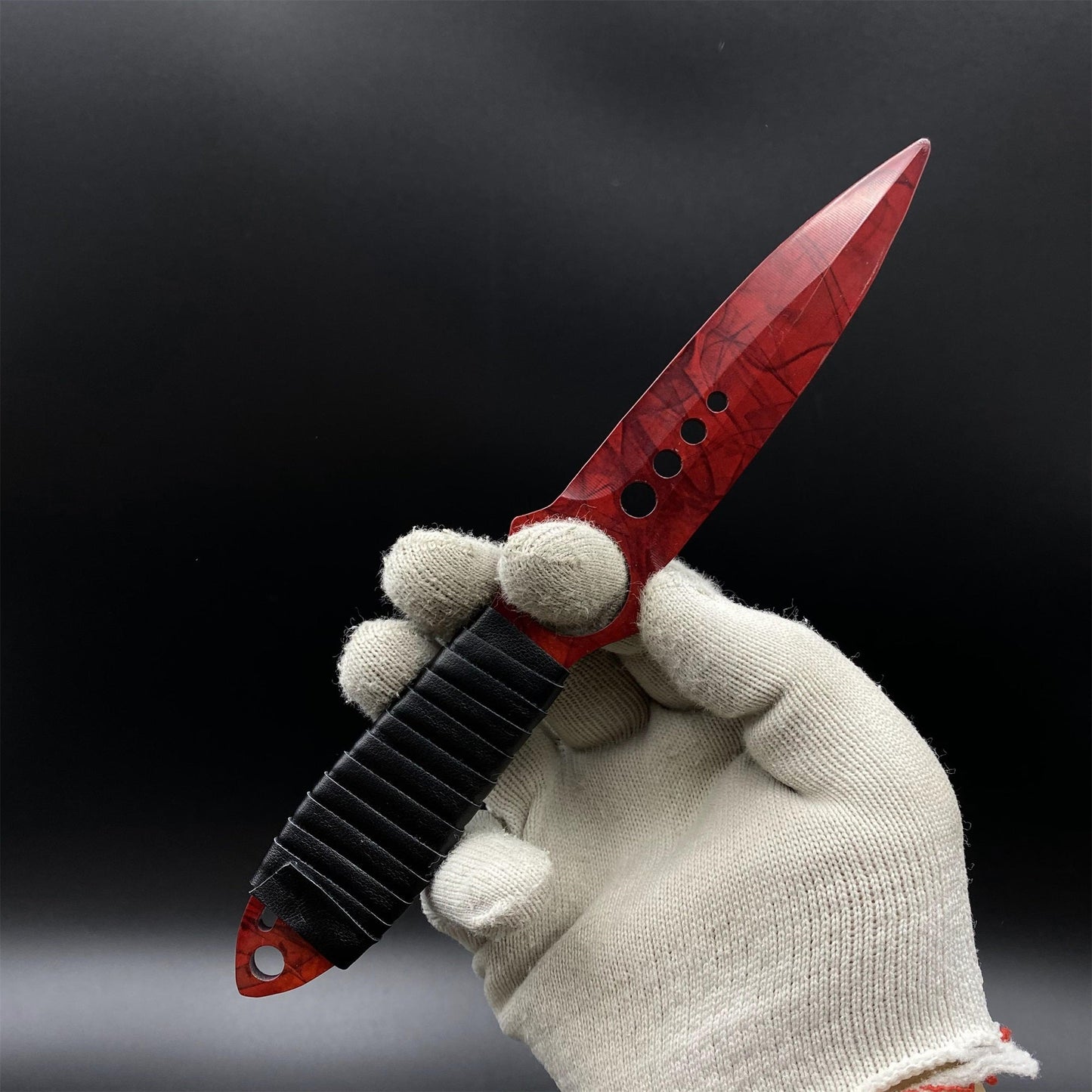 420 Stainless Steel Replica CS2 Ruby Skin Skeleton Knife Blunt Blade 22CM/8.7"