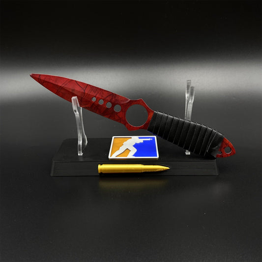 420 Stainless Steel Replica CS2 Ruby Skin Skeleton Knife Blunt Blade 22CM/8.7"