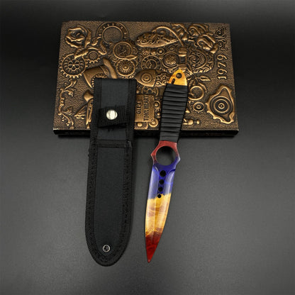 CS2 Skeleton Knife Marble Fade Dull Blade Replica 420 Steel For Game Collection