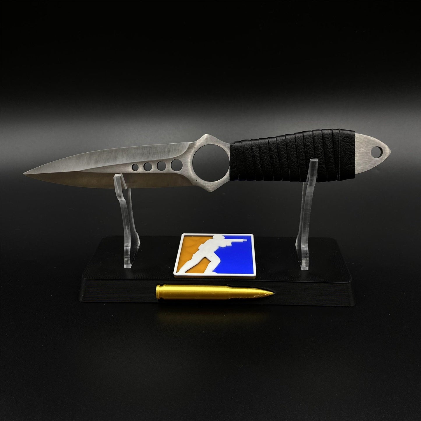 420 Stainless Steel Replica CS2 Classical Orignal Skin Skeleton Knife Blunt Blade 22CM/8.7"