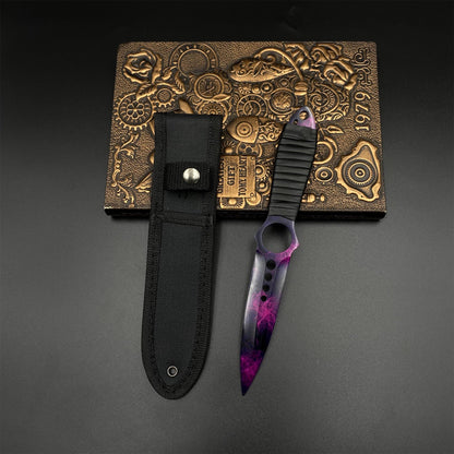 420 Steel Replica CS2 Skeleton Knife Doppler Dull Blade For Game Collection